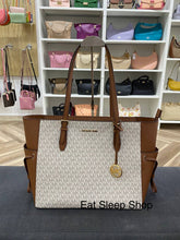 Load image into Gallery viewer, MICHAEL KORS GILLY LARGE DRAWSTRING TRAVEL TOTE IN SIGNATURE VANILLA
