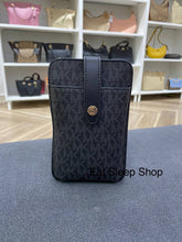 Load image into Gallery viewer, MICHAEL KORS PHONE CROSSBODY WITH CARD SLOT IN SIGNATURE BLACK
