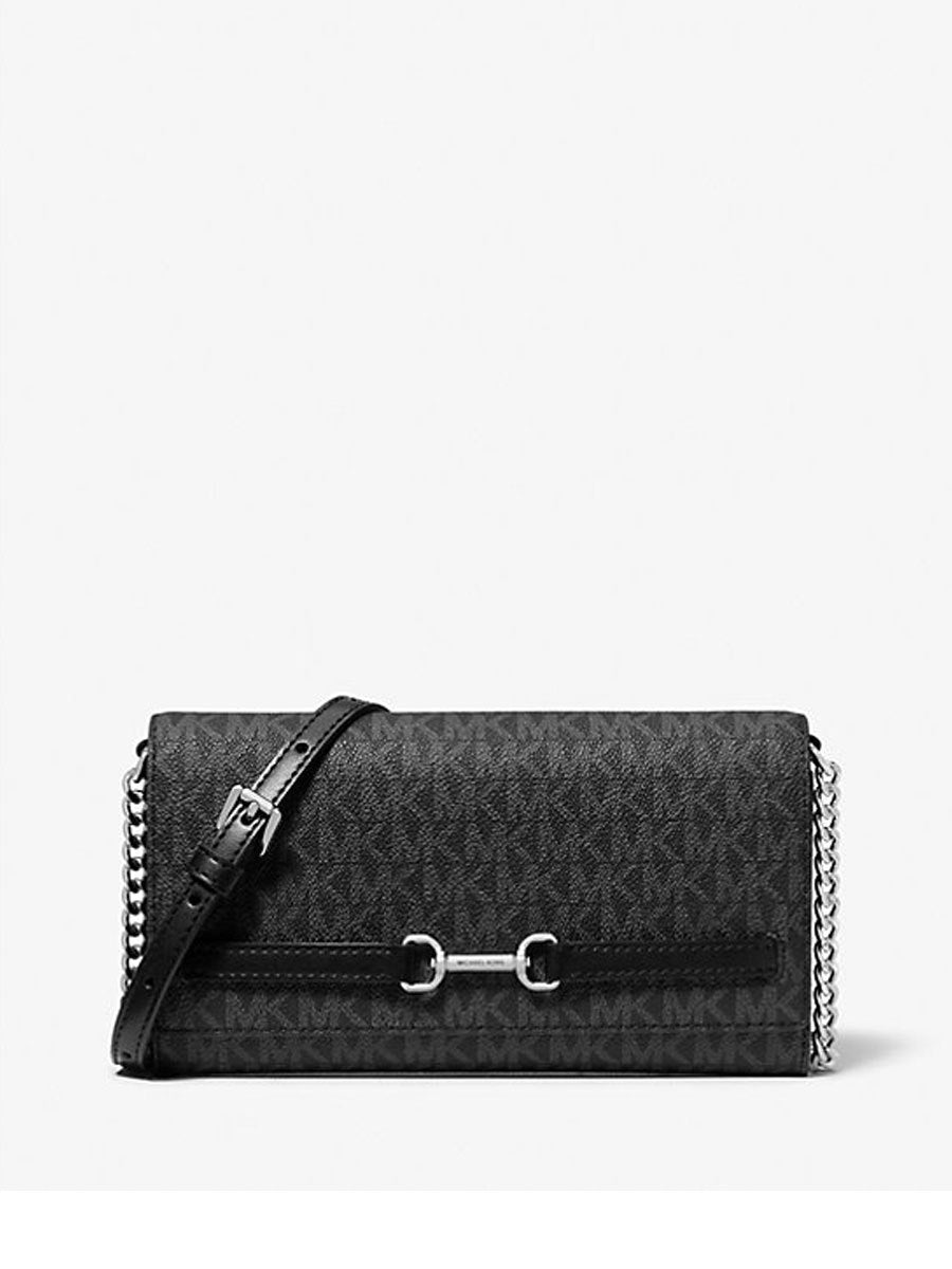 MICHAEL KORS CARSON LARGE SIGNATURE CONVERTIBLE CROSSBODY BAG IN BLACK