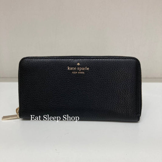 KATE SPADE CAREY SMOOTH QUILTED LEATHER LARGE CONTINENTAL WALLET IN BL –  eatsleepshop
