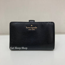 Load image into Gallery viewer, KATE SPADE LEILA MEDIUM COMPACT BIFOLD WALLET IN BLACK
