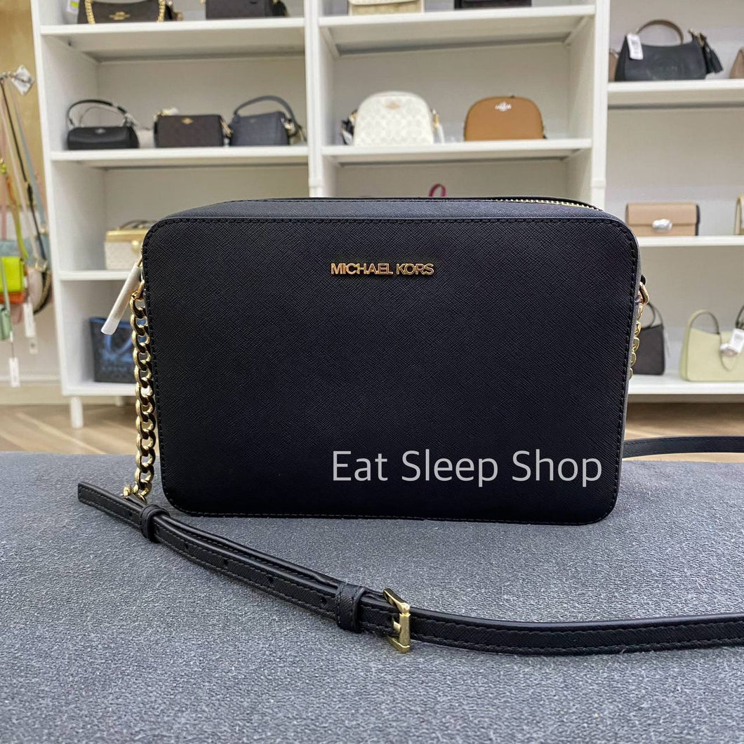 MICHAEL KORS JET SET ITEM LARGE EW CROSSBODY IN BLACK (NO CHAIN INFRONT)