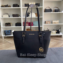 Load image into Gallery viewer, MICHAEL KORS LARGE CHARLOTTE TOP ZIP TOTE IN BLACK
