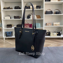 Load image into Gallery viewer, MICHAEL KORS LARGE CHARLOTTE TOP ZIP TOTE IN BLACK
