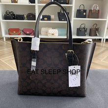 Load image into Gallery viewer, COACH MOLLIE TOTE 25 SIGNATURE CANVAS CV965 IN IM/WALNUT BLACK
