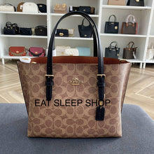 Load image into Gallery viewer, COACH MOLLIE TOTE 25 SIGNATURE CANVAS CV965 IN IM/TAN BLACK
