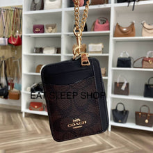 Load image into Gallery viewer, COACH ZIP CARD CASE IN SIGNATURE CANVAS CW883 GOLD/WALNUT/BLACK
