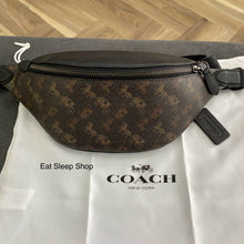 Load image into Gallery viewer, COACH CHARTER BELT BAG 7 CM343 IN HORSE AND CARRIAGE TRUFFLE/BLACK
