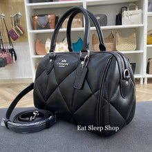 Load image into Gallery viewer, COACH ROWAN SATCHEL WITH PUFFY DIAMOND QUILTING IN SV/BLACK (CJ610)
