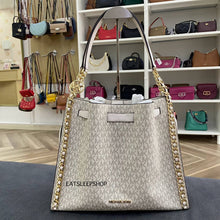Load image into Gallery viewer, MICHAEL KORS MINA LARGE BELTED CHAIN INLY SHOULDER BAG IN SIGNATURE VANILLA
