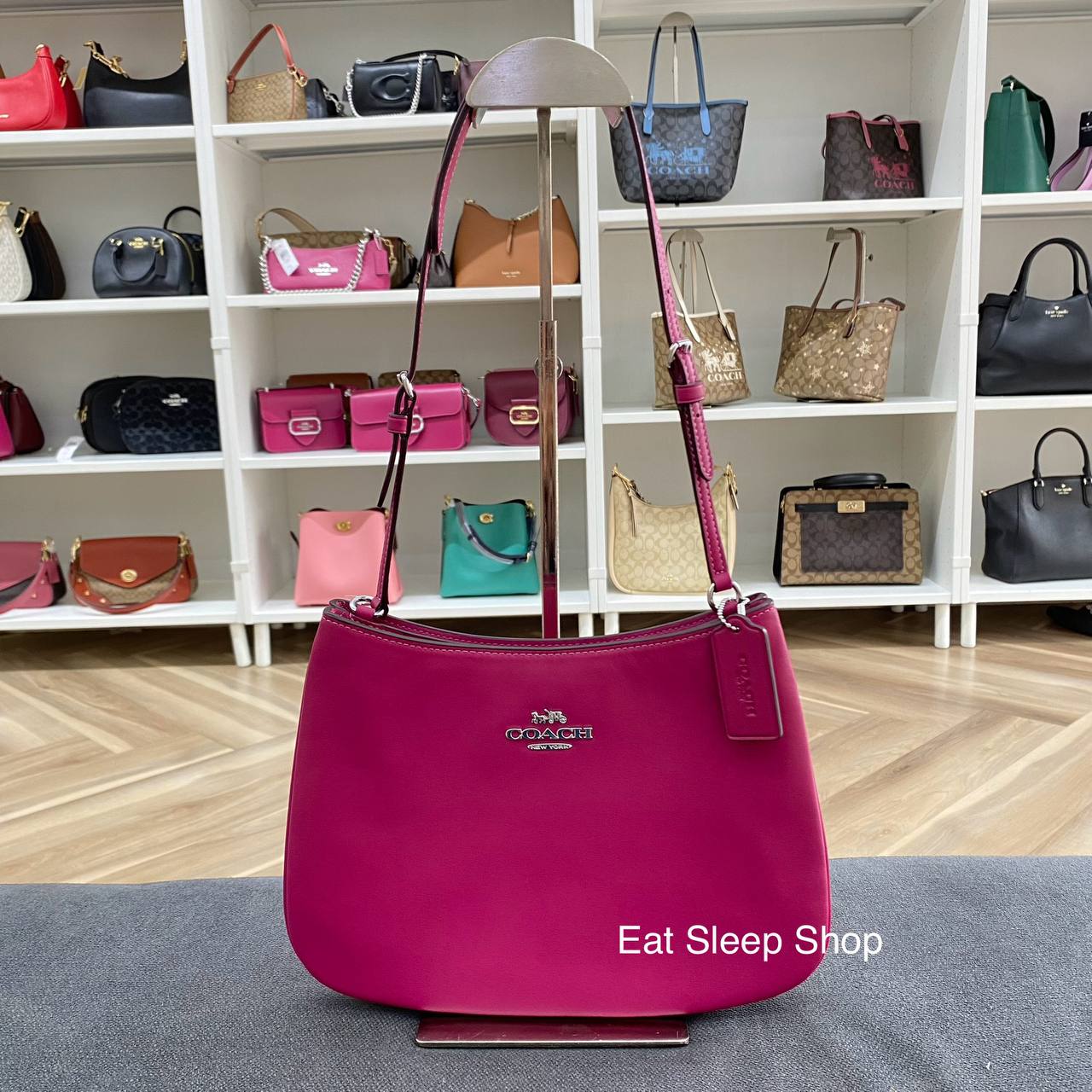 COACH PENELOPE SHOULDER BAG CO952 IN SILVER/BRIGHT VIOLET