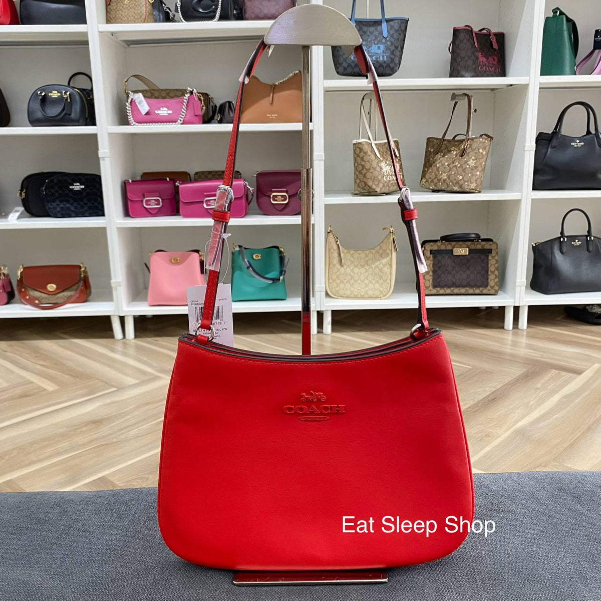 COACH PENELOPE SHOULDER BAG CP101 IN SILVER/BRIGHT POPPY – eatsleepshop