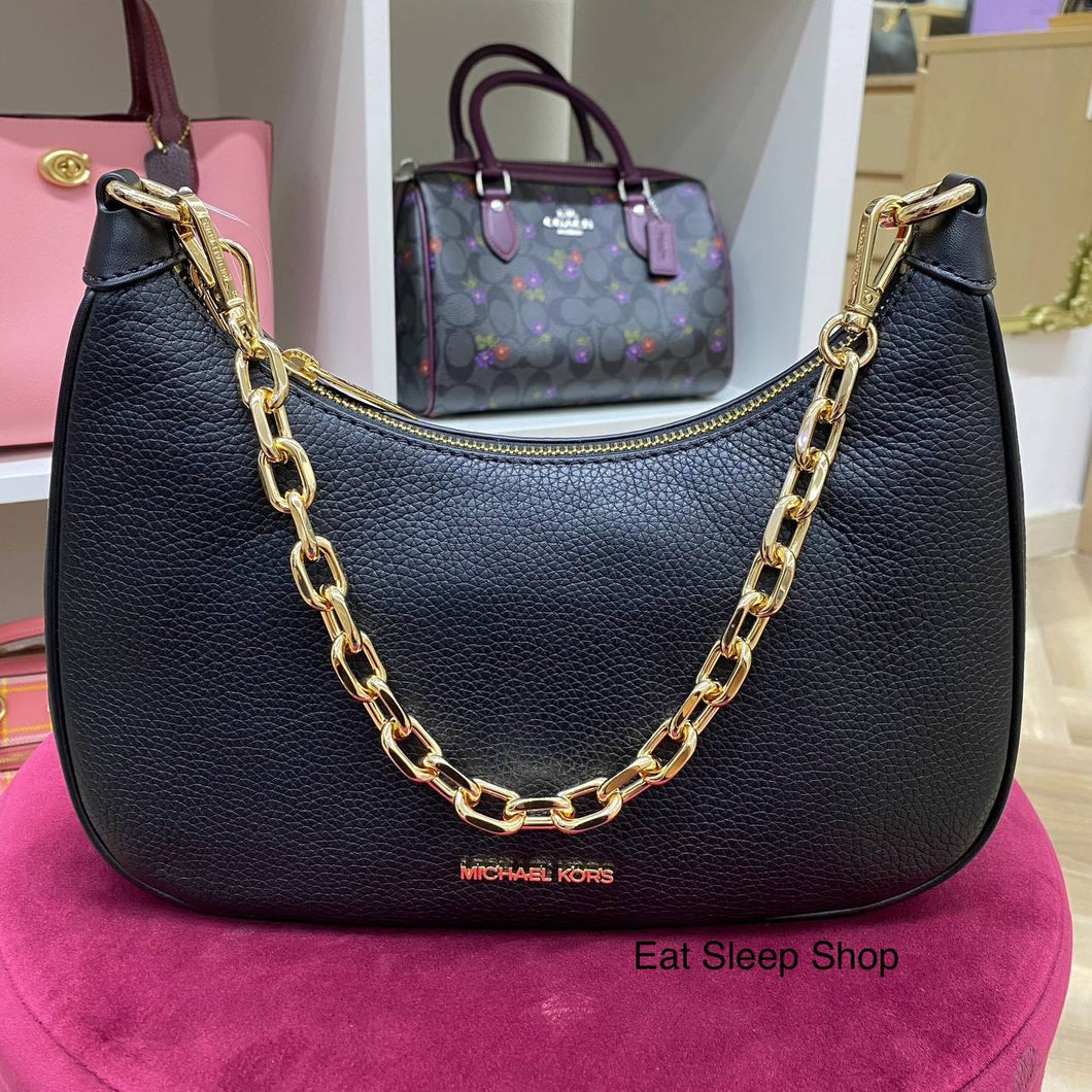 MICHAEL KORS LARGE CORA IN LEATHER BLACK