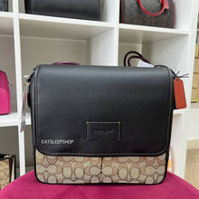 Load image into Gallery viewer, COACH SPRINT MAP BAG 25 IN SIGNATURE JACQUARD CE534 IN KHAKI/BLACK MULTI

