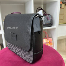 Load image into Gallery viewer, COACH SPRINT MAP BAG 25 IN SIGNATURE JACQUARD CE534 IN CHARCOAL/BLACK
