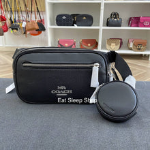 Load image into Gallery viewer, COACH ELIAS BELT BAG LEATHER IN BLACK CJ507
