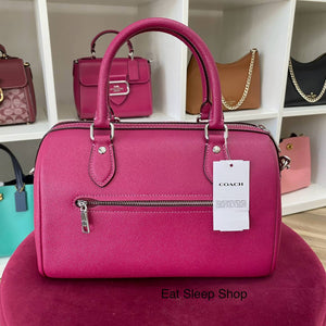 COACH ROWAN SATCHEL WITH SIGNATURE CANVAS STRAP CH322 IN BRIGHT VIOLET