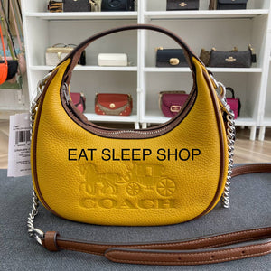 COACH CARMEN MINI CROSSBODY IN COLORBLOCK (COACH CT884) SILVER/YELLOW GOLD MULTI