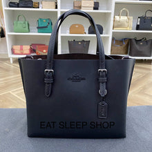 Load image into Gallery viewer, COACH MOLLIE TOTE 25 LEATHER SILVER BLACK (CV966)

