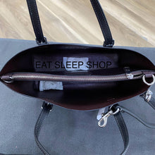 Load image into Gallery viewer, COACH MOLLIE TOTE 25 LEATHER SILVER BLACK (CV966)
