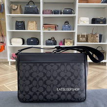 Load image into Gallery viewer, COACH DISTRICT CROSSBODY IN SIGNATURE CANVAS (COACH CH078) GUNMETAL/CHARCOAL/BLACK
