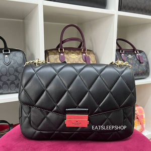 KATE SPADE CAREY SMOOTH QUILTED LEATHER MEDIUM IN BLACK