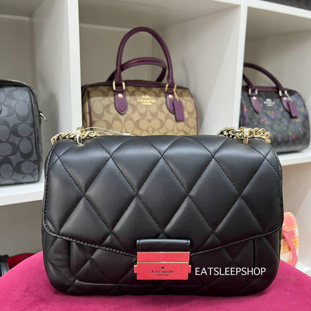KATE SPADE CAREY SMOOTH QUILTED LEATHER SMALL IN BLACK