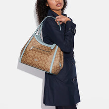 Load image into Gallery viewer, COACH KRISTY SHOULDER SIGNATURE C6232 IN KHAKI POWDER BLUE
