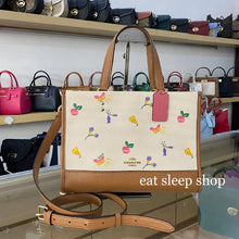 Load image into Gallery viewer, COACH DEMPSEY CARRYALL WITH DREAMY VEGGIE PRINT C8602 GOLD/CHALK MULTI IN
