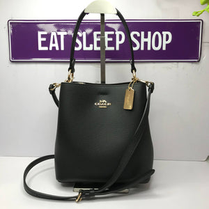 COACH SMALL TOWN BUCKET BAG 1011 IN IM/BLACK OXBLOOD 1 (6161521868987)