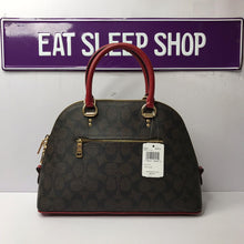 Load image into Gallery viewer, COACH KATY SATCHEL IN SIGNATURE CANVAS  2558 IN BROWN 1941 RED (6165662793915)
