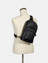 Load image into Gallery viewer, COACH WEST PACK IN SIGNATURE CANVAS 2853 IN QB/CHARCOAL BLACK
