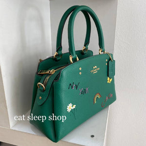 COACH MINI LILLIE CARRYALL WITH DIARY EMBROIDERY C8364 IN IM/GREEN MULTI
