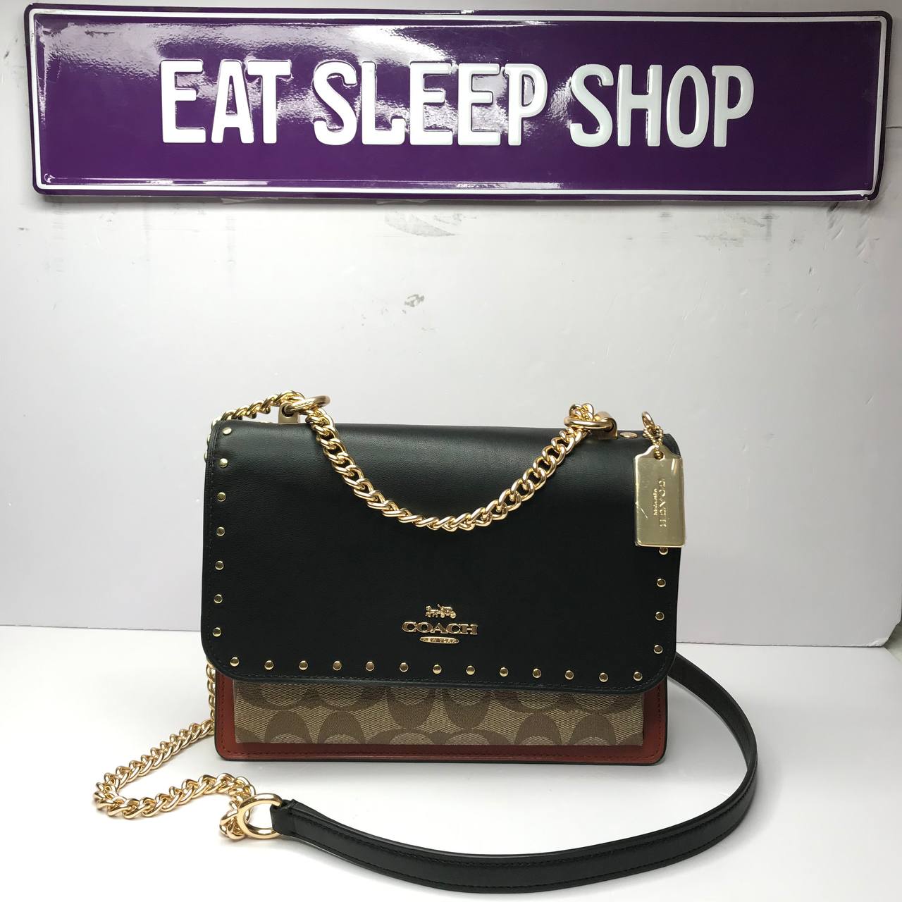 COACH KLARE CROSSBODY IN SIGNATURE CANVAS WITH RIVETS 90400 IN