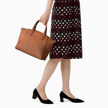 Load image into Gallery viewer, KATE SPADE PARKER SATCHEL BROWN LEATHER IN WARM GINGERBREAD
