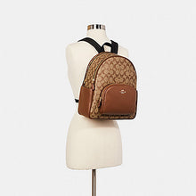 Load image into Gallery viewer, COACH COURT BACKPACK SIGNATURE CANVAS 5671 IN IM/KHAKI SADDLE 2
