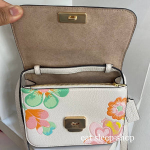 COACH MINI BRYNN CROSSBODY C8324 WITH DREAMY LAND FLORAL PRINT IN GOLD/CHALK MULTI