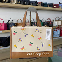 Load image into Gallery viewer, COACH DEMPSEY CARRYALL WITH DREAMY VEGGIE PRINT C8602 GOLD/CHALK MULTI IN
