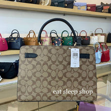 Load image into Gallery viewer, COACH LANE CARRYALL COLORBLOCK SIGNATURE C8596 IN KHAKI BROWN MULTI
