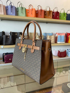 MICHAEL KORS HAMILTON MEDIUM SATCHEL IN BROWN