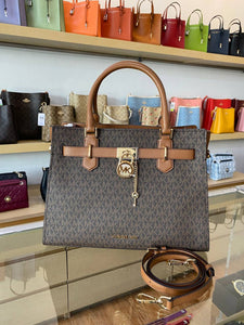 MICHAEL KORS HAMILTON MEDIUM SATCHEL IN BROWN