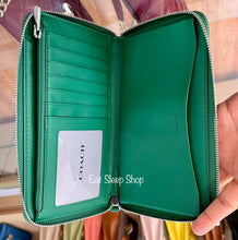 Load image into Gallery viewer, COACH DEMPSEY LARGE PHONE WALLET IN SIGNATURE JACQUARD WITH STRIPE AND COACH PATCH C9073 IN GREEN MULTI
