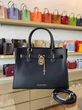 Load image into Gallery viewer, MICHAEL KORS HAMILTON MEDIUM SATCHEL IN BLACK
