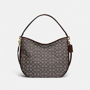 COACH SOFT TABBY HOBO IN SIGNATURE JACQUARD C6659 IN BRASS/OAK MAPLE
