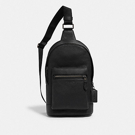 COACH WEST PACK PEBBLE LEATHER IN 2540 IN BLACK