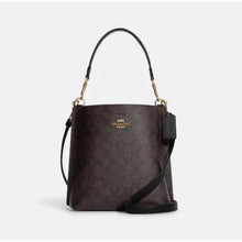 Load image into Gallery viewer, COACH MOLLIE BUCKET BAG 22 SIGNATURE CA582 IN BROWN BLACK
