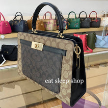 Load image into Gallery viewer, COACH LANE CARRYALL COLORBLOCK SIGNATURE C8596 IN KHAKI BROWN MULTI
