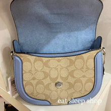 Load image into Gallery viewer, COACH GEORGIE SADDLE BAG IN SIGNATURE CANVAS C2806 IN SILVER/LIGHT KHAKI/MARBLE BLUE
