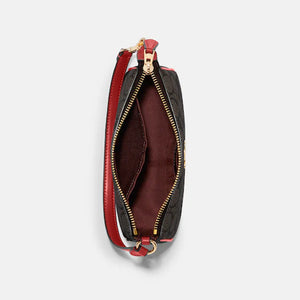 COACH NOLITA 19 IN SIGNATURE CANVAS C3308 IN BROWN RED
