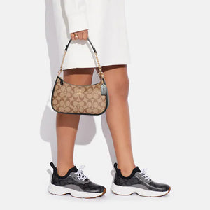 COACH TERI SHOULDER SIGNATURE CA548 IN KHAKI BLACK
